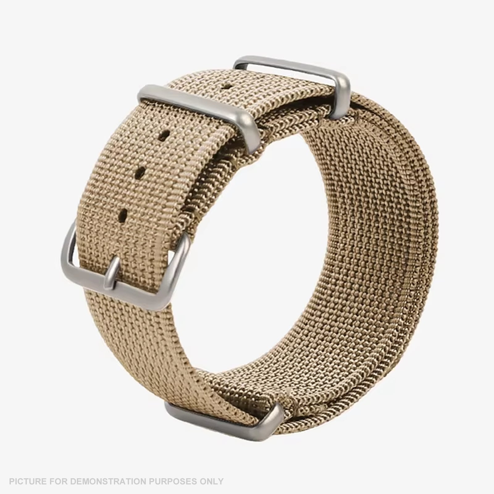 REMZEIM Ribbed Nylon NATO Style Watch Strap - KHAKI